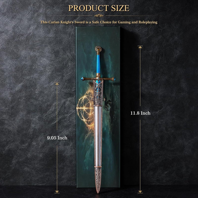 RACEROCKET Eldens Rings Carian Knight's Sword Model 11.8 inch Metal Replica with Display Stand Martial Arts Swords - Collectible Action Figure, Desk Decor, Party Gift, Display Piece - Image 2